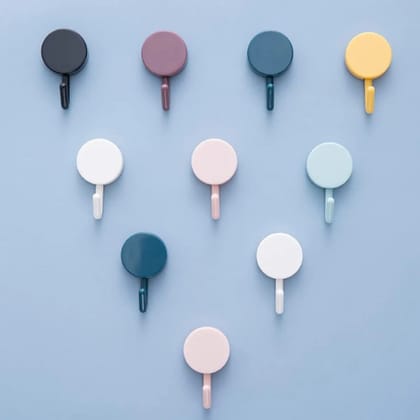 Multicolor Heavy Duty Adhesive Wall Hooks (10 Pack)