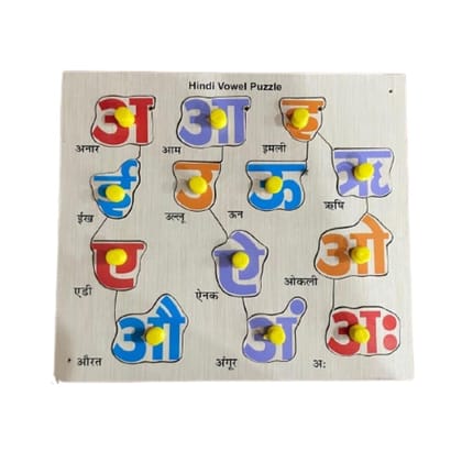 Zuvoy Swar Masti Hindi Swar Puzzle for Kids | Wooden Hindi Vowel Learning Toy | Montessori Educational Toy for Hand-Eye Coordination & Motor Skills | Safe & Non-Toxic | 2+ Years Zuvoy Swar Masti Hindi Swar Puzzle for Kids | Wooden Hindi Vowel Learning Toy | Montessori Educational Toy for Hand-Eye Coordination & Motor Skills | Safe & Non-Toxic | 2+ Years