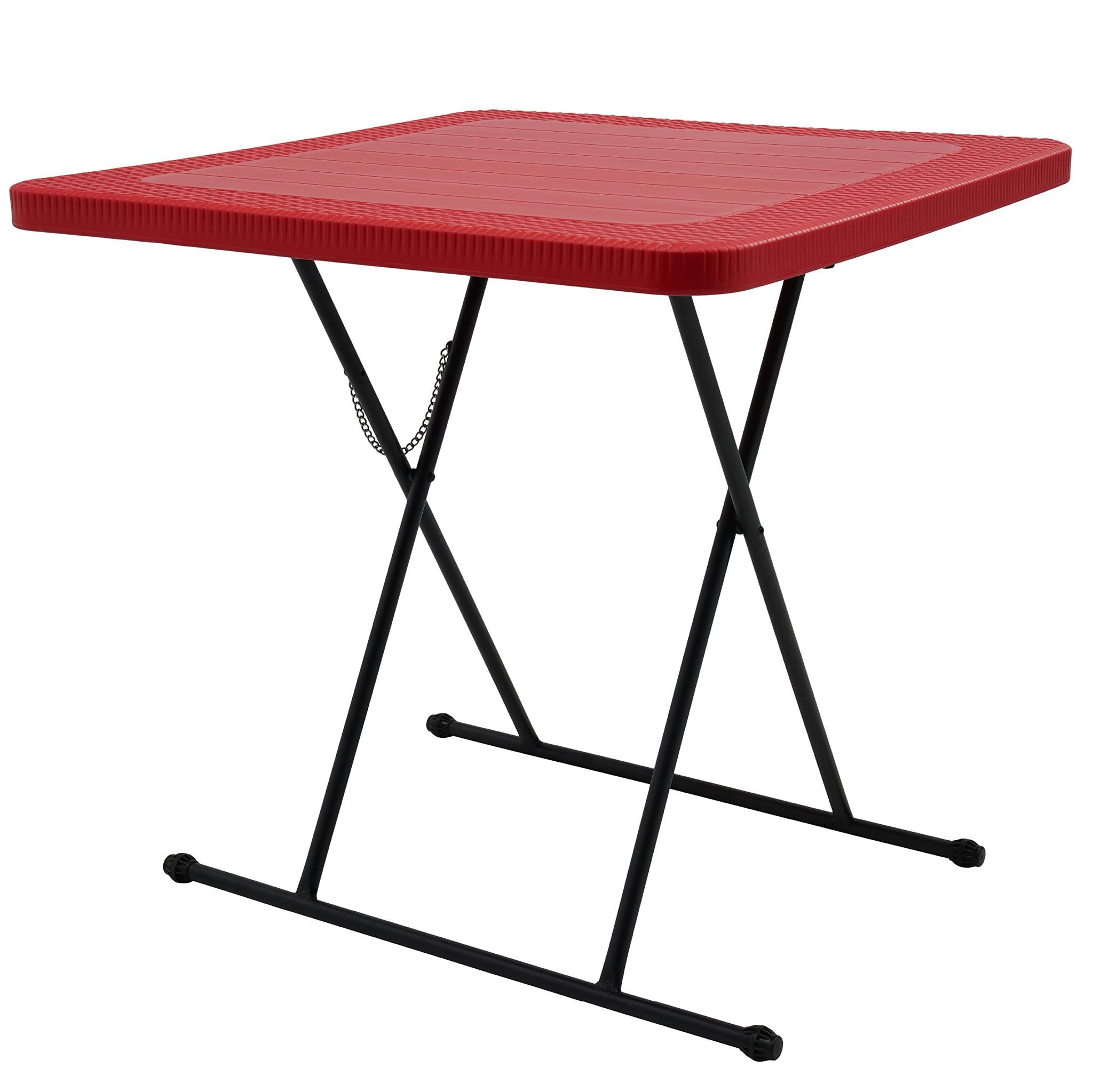 Supreme Furniture Dine Foldable, Square Plastic Table, Height Adjustable, Suitable for Study, Office, Work from Home, School, Living, Dining, Restaurant, Cafeteria, Indoor & Outdoor