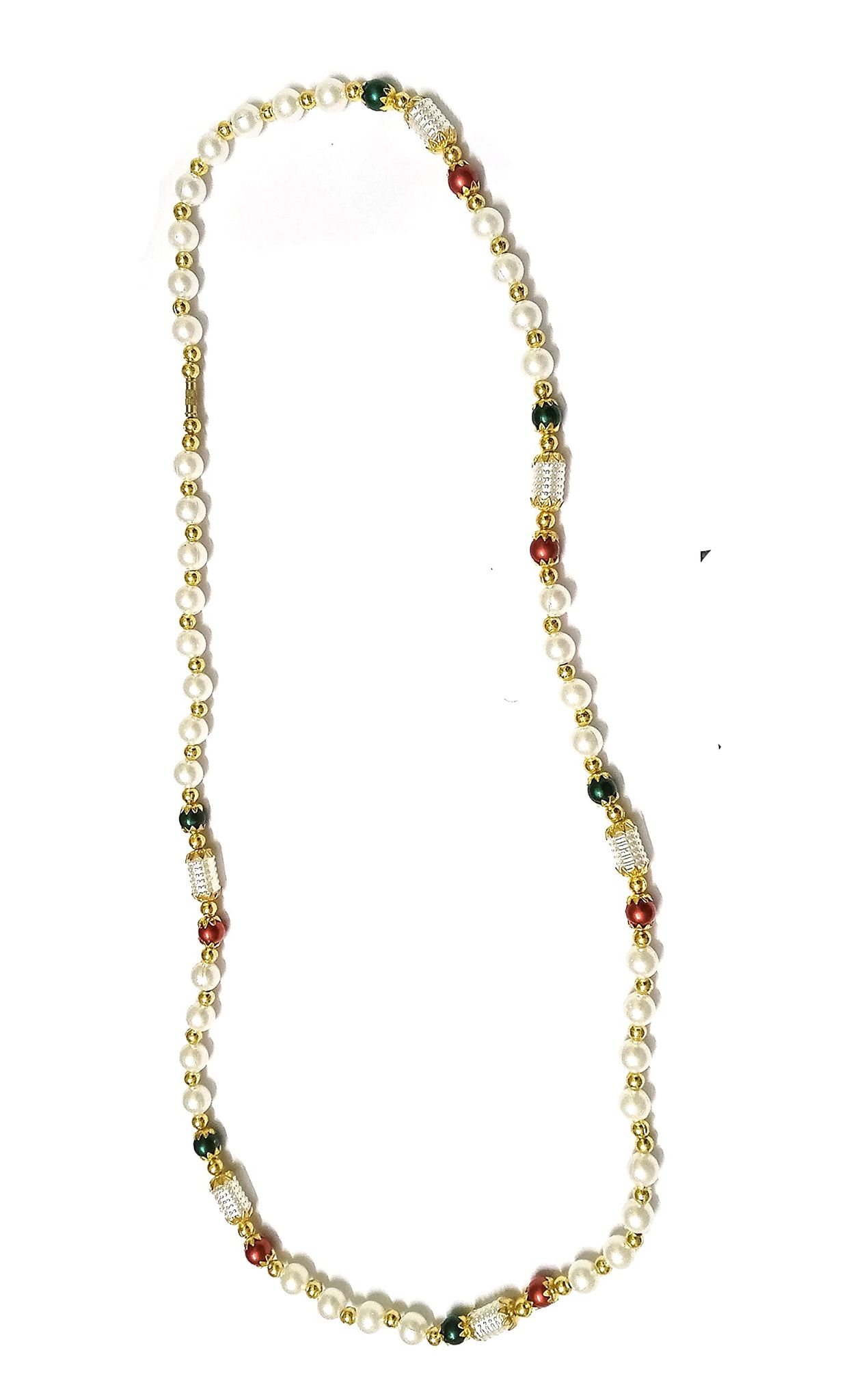 Nawani Moti Mala/Rosary for Goddess, Home and Temple Decoration. (Length -46 cm)