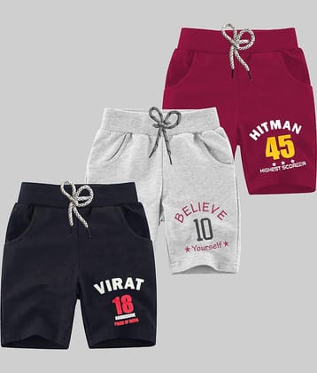 MIST N FOGG Pack of 3 Cotton Blend Shorts For Boys ( Multicolor )
