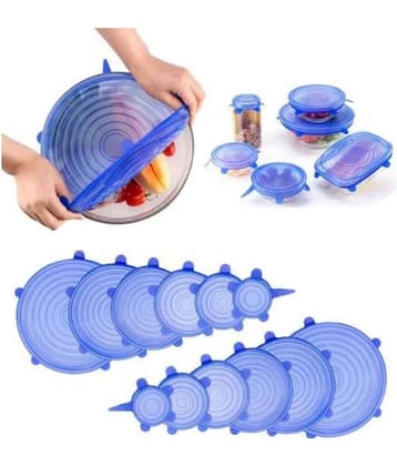 SkyBox Gatih Reusable Silicone Stretch Lids, Durable Food Storage Covers for Bowls, Fit Different Sizes & Shapes of Container, Dishwasher & Freezer Safe (Pack of 6).