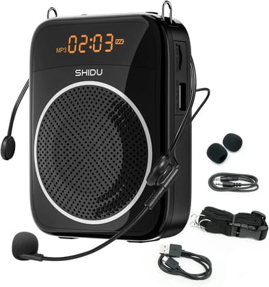 Shidu S298 - Wired Portable Voice Amplifier with LED Display and Speaker