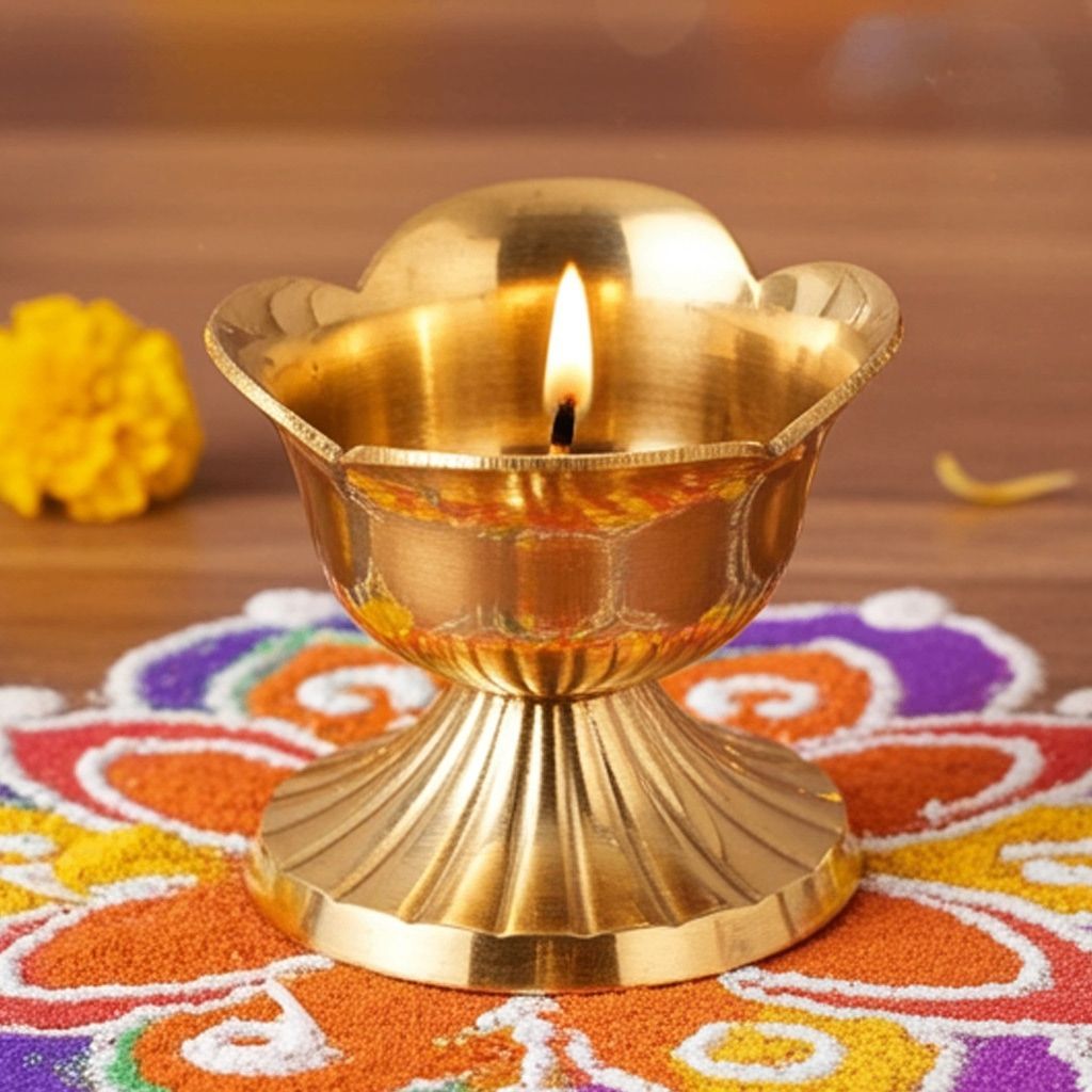Brass Gulab Jyot Deepak No. 4 (ZMAS408 D)