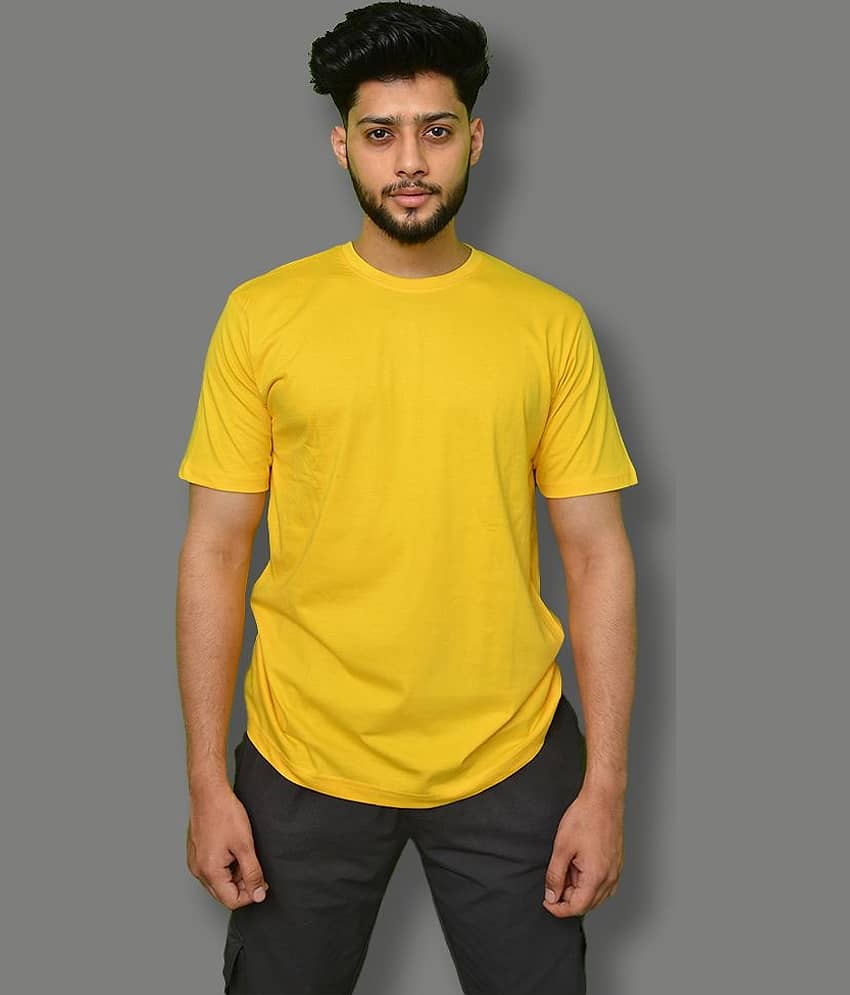 Knite Wolf Pack of 1 Cotton Regular Fit Men's T-Shirt ( Yellow )