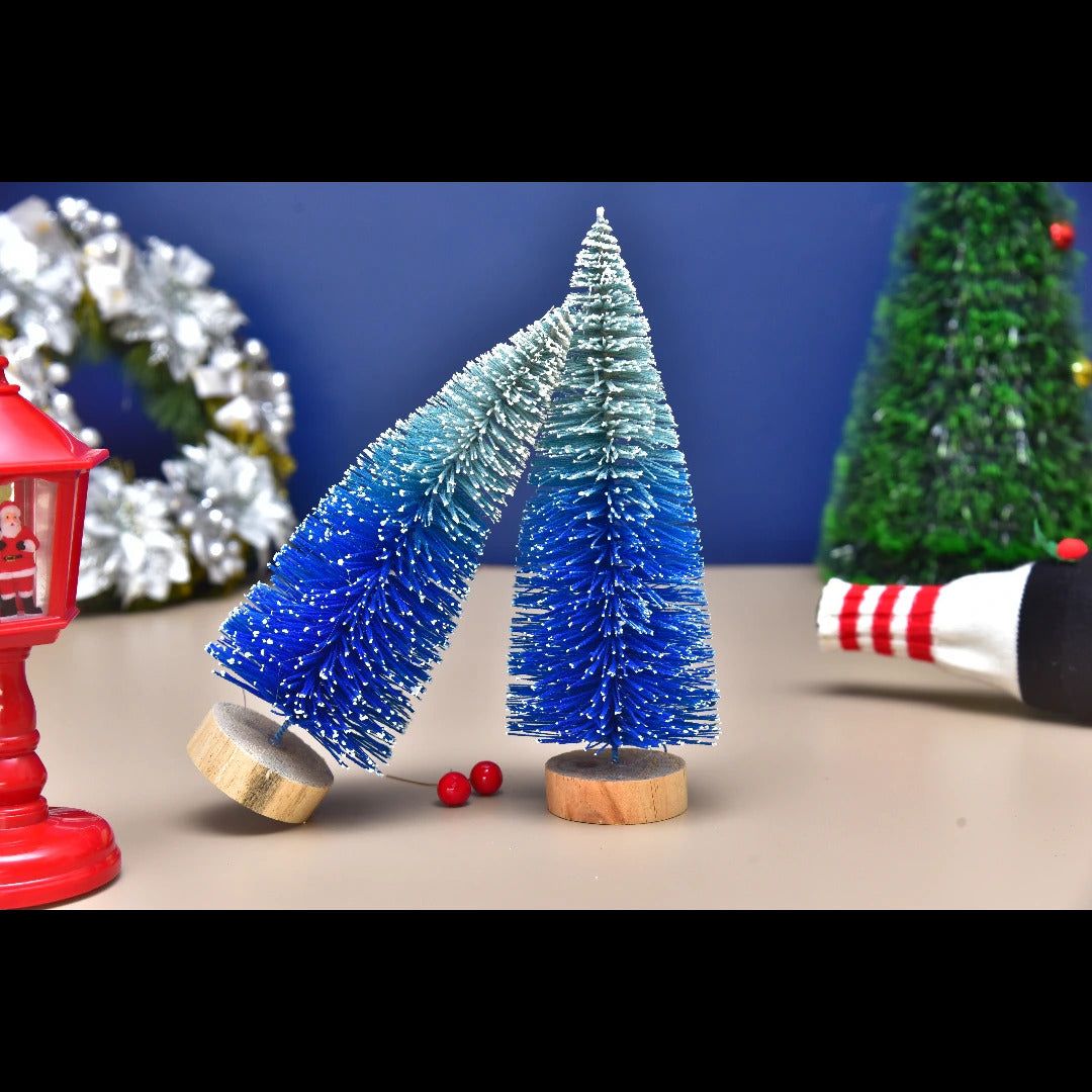 Set of 2 ocean blue christmas tree set