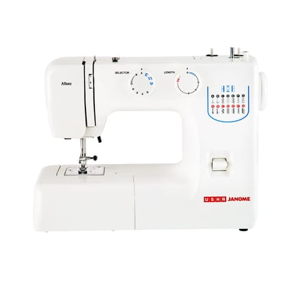 Usha Janome Allure Automatic Zig-Zag Electric Sewing Machine || 13 Built-In-Stitches || 21 Stitch Function (White) with complementary Sewing Lessons in Nine languages Usha Janome Allure Automatic Zig-Zag Electric Sewing Machine || 13 Built-In-Stitches ||