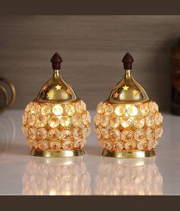 NAVYAKSH Crystal Akhand Diya - Pack of 2