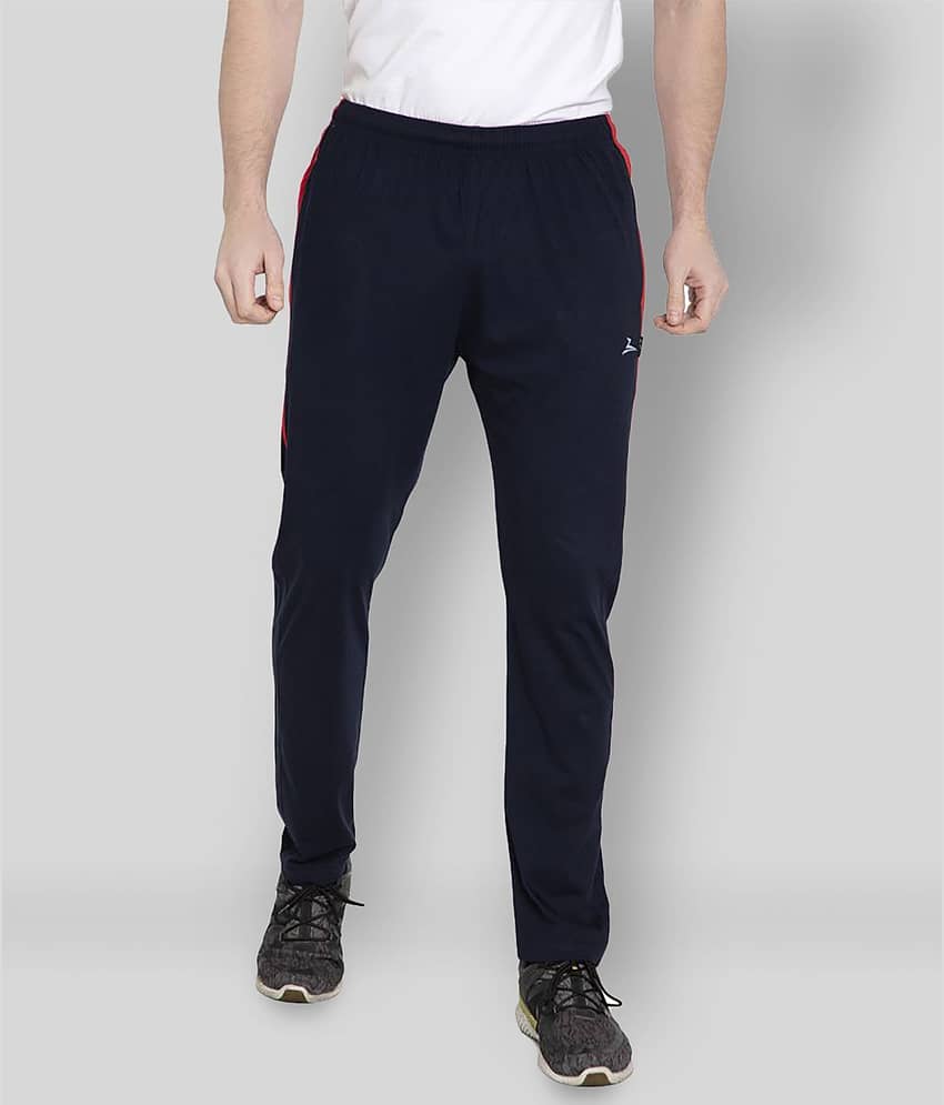 Zeffit - Navy Blue Cotton Blend Men's Sports Trackpants ( Pack of 1 )