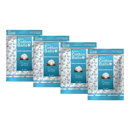 Assure Cotton Balls, 100 Pcs - Pack of 4