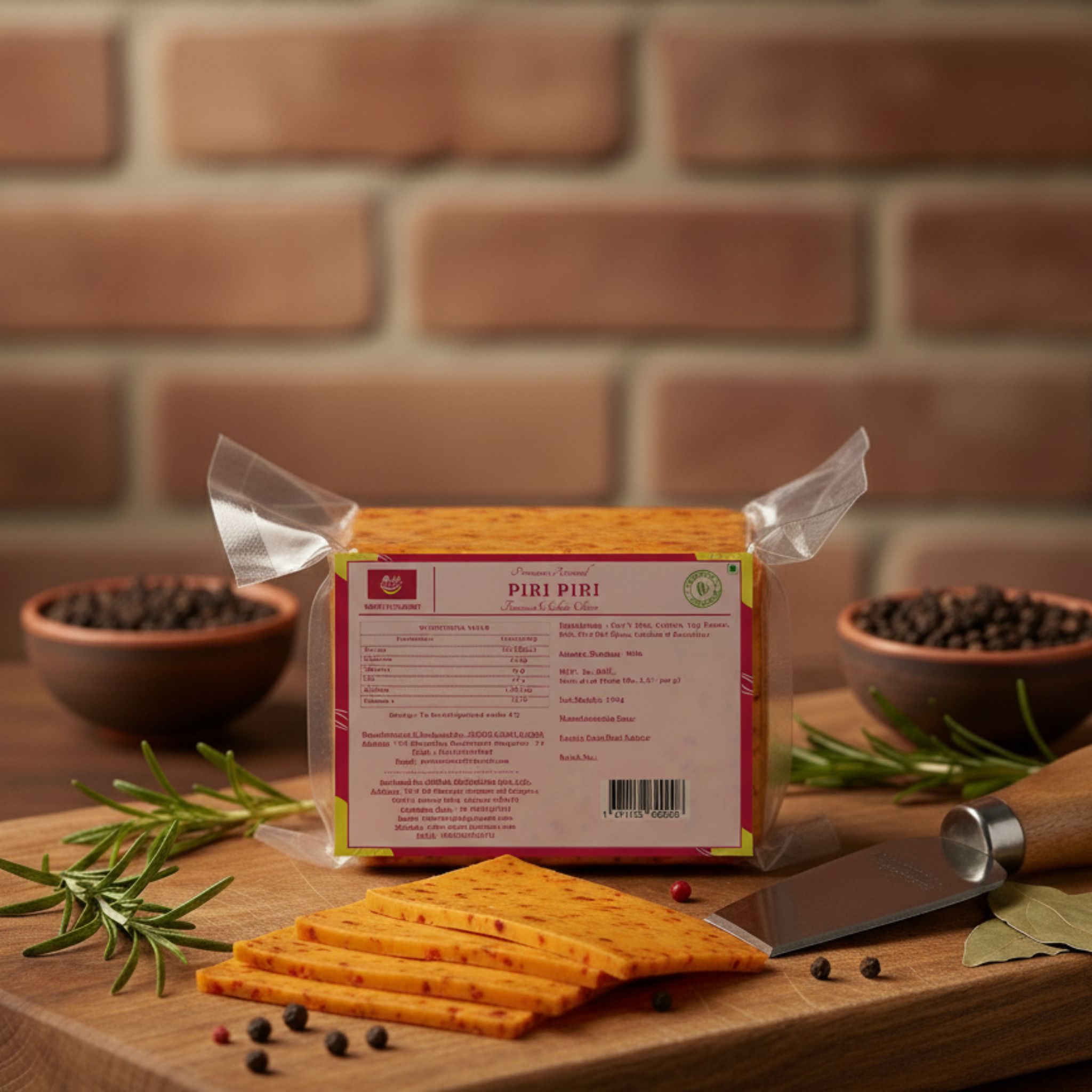 Mishti Gourmet Premium Artisanal Piripiri Cheddar Cheese 200G-0% Preservatives