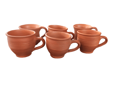 Buy Handmade Brown Clay Tea Cups - Set of 6 Online at Best Price in India