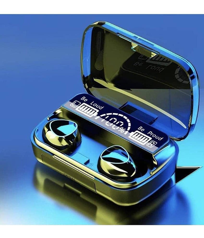 Neo M10 EARBUDS Bluetooth True Wireless (TWS) In Ear 4 Hours Playback Active Noise cancellation IPX4 NECKBAND HEADPHONE (Splash & Sweat Proof) Black