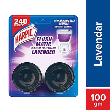 Harpic Flushmatic In-Cistern Toilet Cleaner Block, Lavender, 100 g