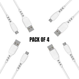 DIGIMATE DGMGO5-010 Micro USB Cable With 5 AMP Output For Charging & Data Transfer, 1 Meter (Pack of 4) (White)