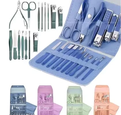 SG 16-Piece Manicure Pedicure Kit, Stainless Steel Nail Clippers Set for Men & Women, Complete Nail Care & Grooming Kit for Home, Travel & Facial Care , multicolour 1pc-16 items