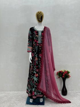 Designer Party Wear Suit Set With Sequence Work