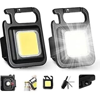 Kudos LED Keychain Flashlight Rechargeable 3 Lighting Modes With Bottle Opener C12 Torch  (Black, 8 cm, Rechargeable)