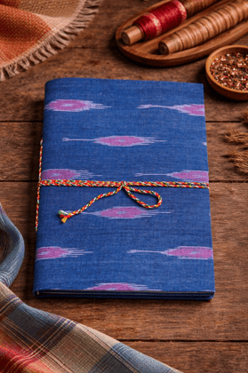 Bivabari Handmade Ikat Notebook | Blue | 50 Pages | Hand-Made Paper, Fabric Cover | Journaling & Notes Bivabari Handmade Ikat Notebook | Blue | 50 Pages | Hand-Made Paper, Fabric Cover | Journaling & Notes