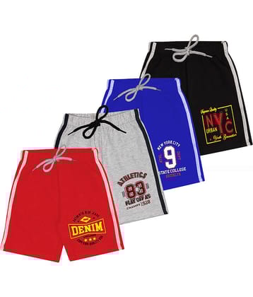 MIST N FOGG Pack of 4 Cotton Shorts For Boys ( Multi )