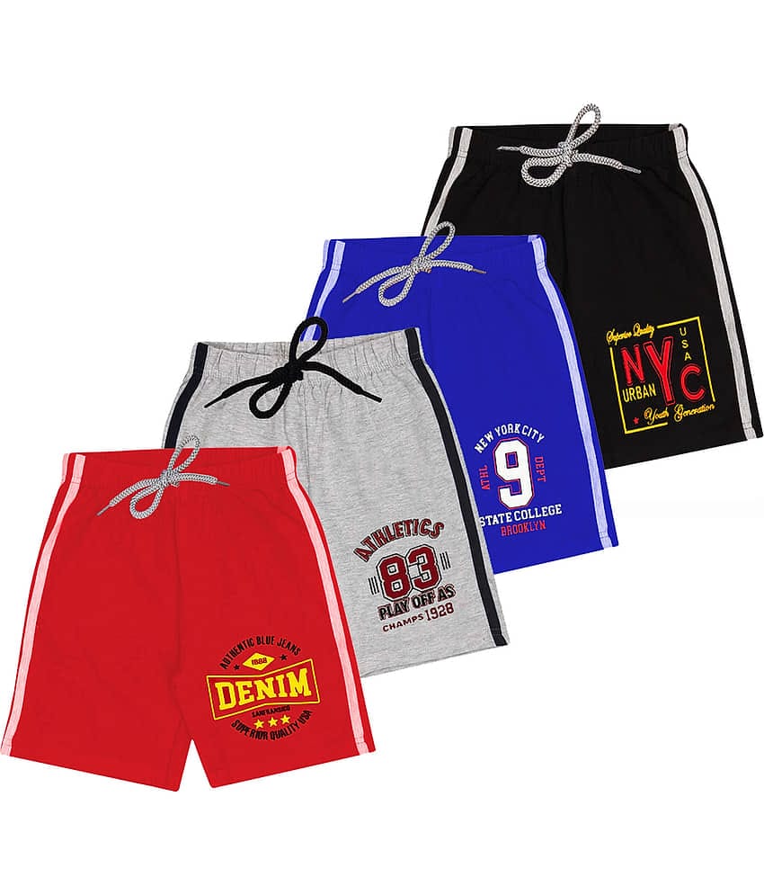 MIST N FOGG Pack of 4 Cotton Shorts For Boys ( Multi )