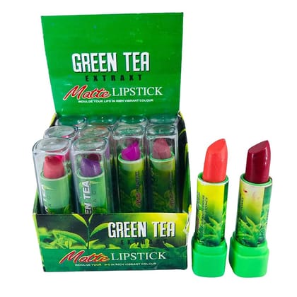 Elecsera Green Tea Color Moisturizing Lipstick Set of 12