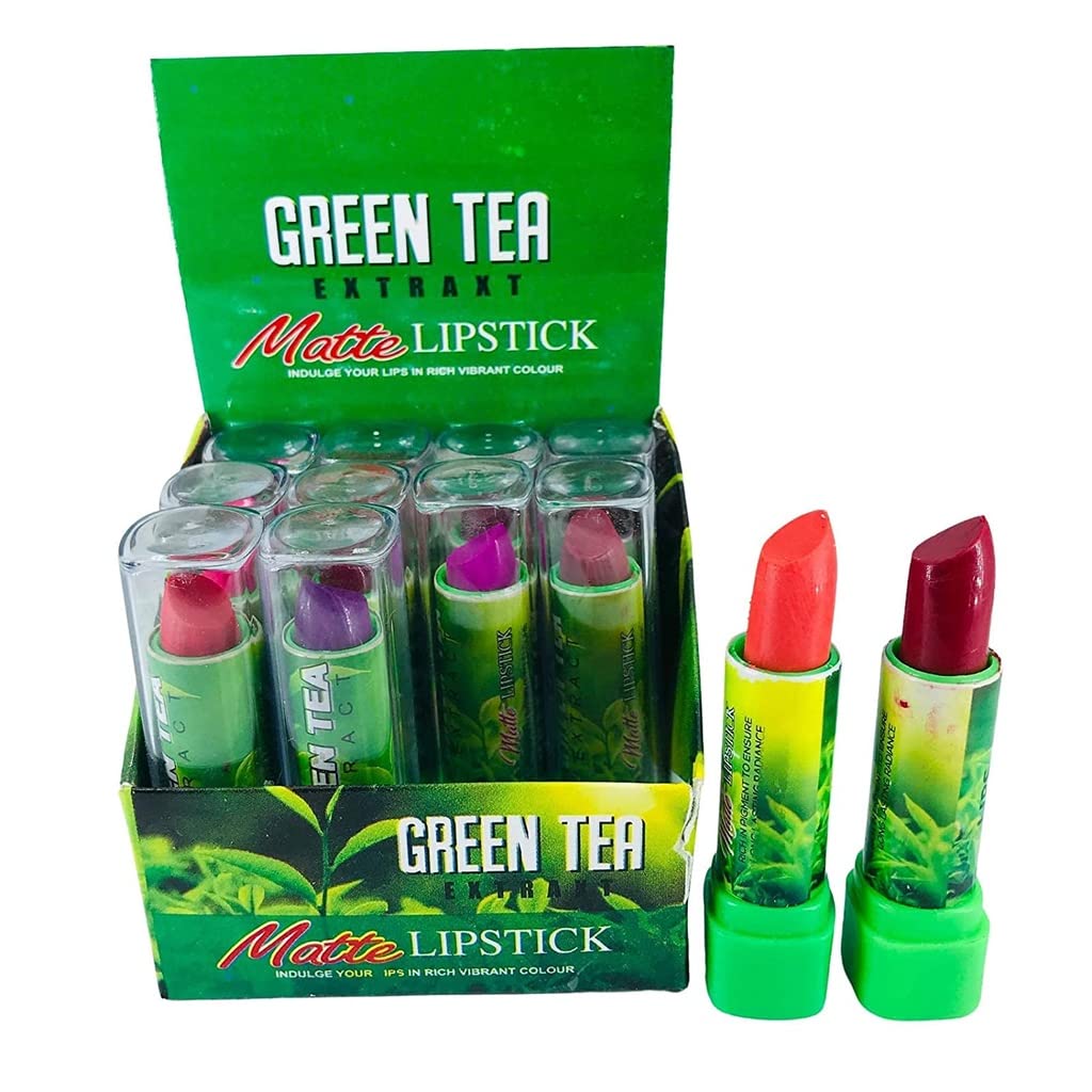 Elecsera Green Tea Color Moisturizing Lipstick Set of 12