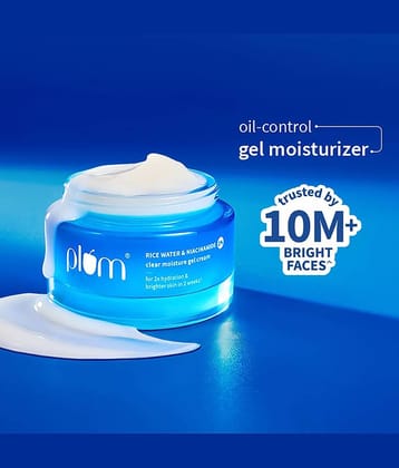 Plum 2% Niacinamide & Rice Water Gel Cream Moisturizer | Oil-free | Brightens skin (25 g)