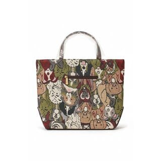 Floral Handwoven Canvas Tote Bag with Faux Leather Handles Floral Handwoven Canvas Tote Bag with Faux Leather Handles