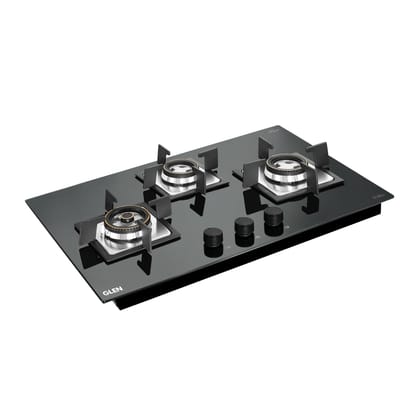 3 Burner Glass Hob Top Mini Triple Ring Burner Double Ring Forged Brass Burners Auto Ignition (1073SQHTMTR)