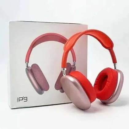P9 Plus Compatible On Ear Wireless Headphones Bluetooth Headset (Red)
