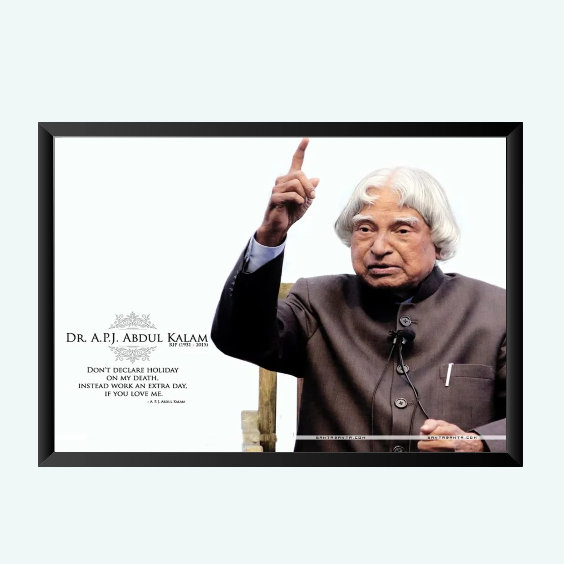 NOKKES A.P.J Abdul Kalam Wall Photo Frame For India Love And Wall Decoration Wall Photo Frame Size 8X12 Inch_A13pp