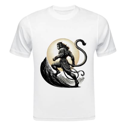 TERA MERA GIFT, Shri Hanuman Jayanti Graphic T-Shirt, White Polyster, Religious Festival Design AA3