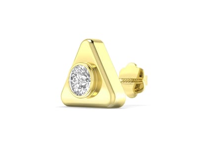 Triad Bezel Men's Ear Stud (1 Pc Only)