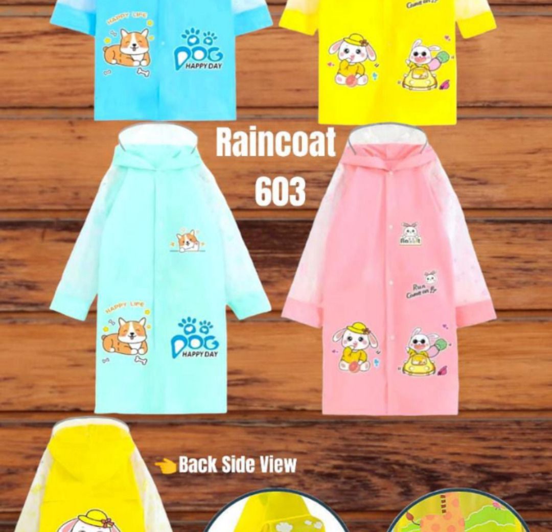 Esmi- *Kids Raincoat with hood & extended bag cover* ( size 3xl )