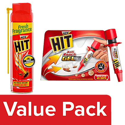 HIT Anti-Roach Gel - Cockroach Killer, 20 g + Cockroach Killer Spray, 400 ml, Combo 2 Items
