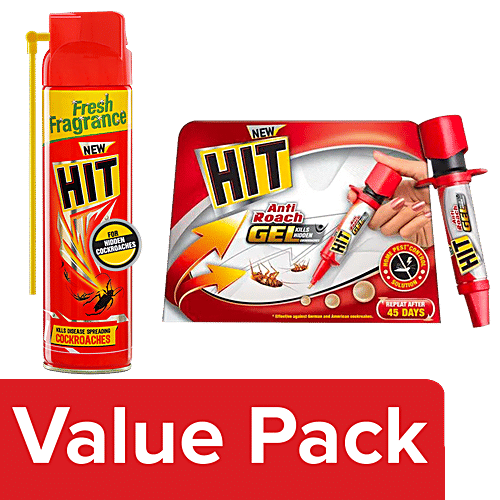HIT Anti-Roach Gel - Cockroach Killer, 20 g + Cockroach Killer Spray, 400 ml, Combo 2 Items