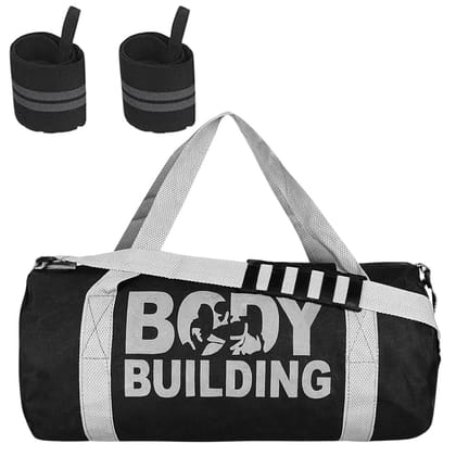 GROUPERS Duffle Canvas Bag with Wrist Band (Black)