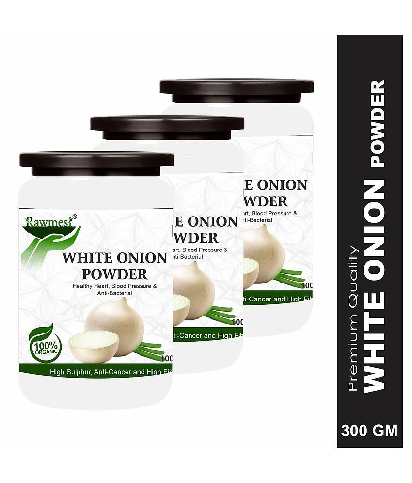 Rawmest 100% Pure White Onion For Healthy Hart Powder 300 Gm Pack of 3