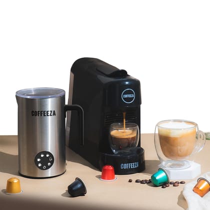 COFFEEZA Finero Next Pod Coffee Machine with New Milk Frother Pro (Combo) - 20 Bar Pressure| Perfect Coffee Maker for Espresso, Latte & Cappuccino | 1-Year Warranty COFFEEZA Finero Next Pod Coffee Machine with New Milk Frother Pro (Combo) - 20 Bar Pressu