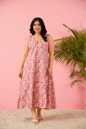 Radiant Pink Cotton Maxi Dress Radiant Pink Cotton Maxi Dress