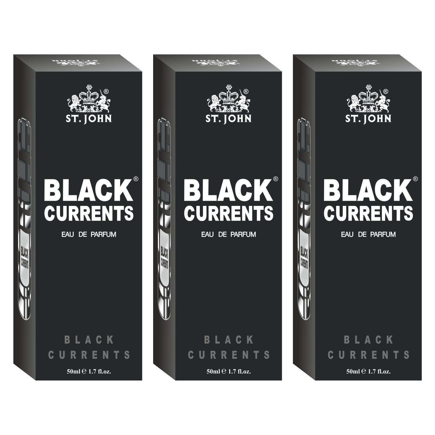ST-JOHN Cobra Black Current 50ml Pack of 3 Body Perfume Spray Gift Pack Eau de Parfum  -  150 ml (For Men & Women)