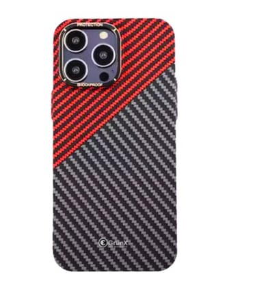 Titanic - Carbon Fiber Aramid Magsafe Case - Black & Red iPhone 15 PLUS