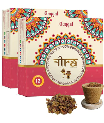 Nira Fragrances Havan Cups Guggal 24 Pieces ( Pack of 2 )