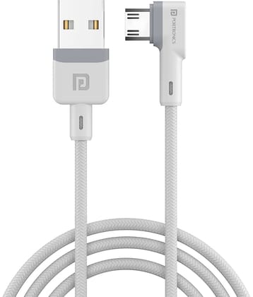 Portronics Konnect L Micro Cable:1.2 M Micro USB Cable ,White (POR 1454)