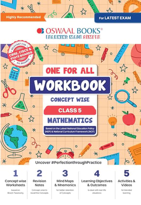 Oswaal CBSE ONE FOR ALL WORKBOOK MATHEMATICS CLASS 5 LATEST PATTERN CONCEPTS BY CBSE 2025 EDITION [Paperback] oswaal