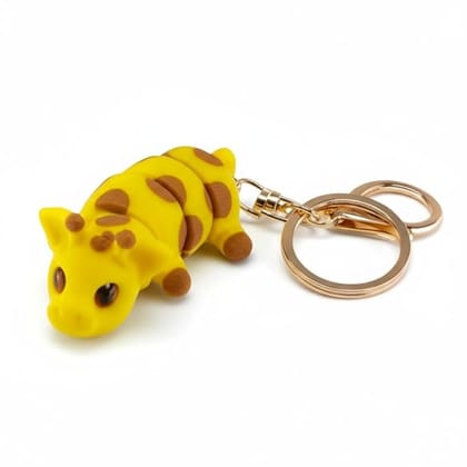 Vinglits Wild Beasts 3D Printed Keychains – Articulated Animal Toys, Pocket-Friendly Keyrings, Stress Relief Desk Toys for Kids & Adults, Collectible Accessories (Lambu - The Giraffe)