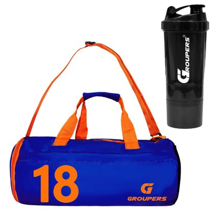 GROUPERS Premium Gym Bag with Shoe Pocket & 500ml Protein Shaker | Fitness Duffel for Workout & Travel-18 GROUPERS Premium Gym Bag with Shoe Pocket & 500ml Protein Shaker | Fitness Duffel for Workout & Travel-18