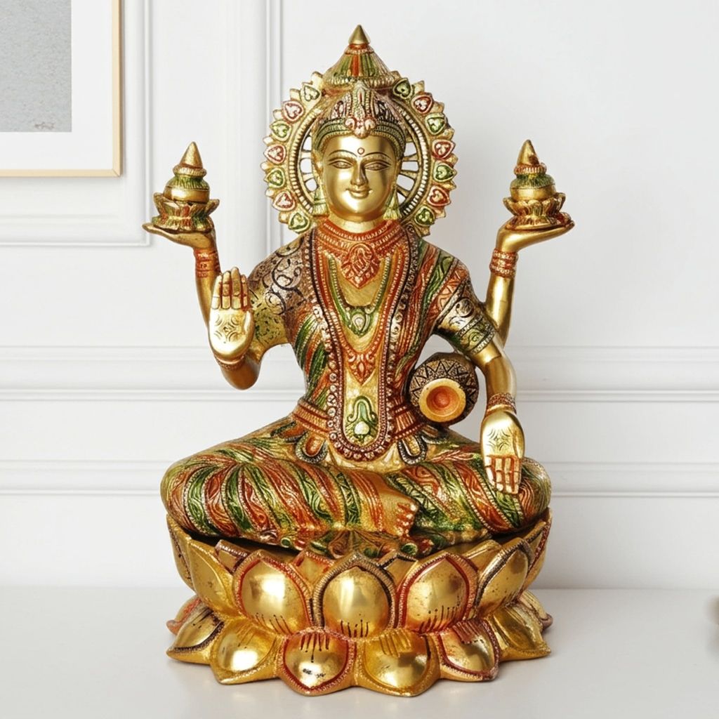 Brass Showpiece Laxmi Ji God Idol Statue (BSMAS1061 L)
