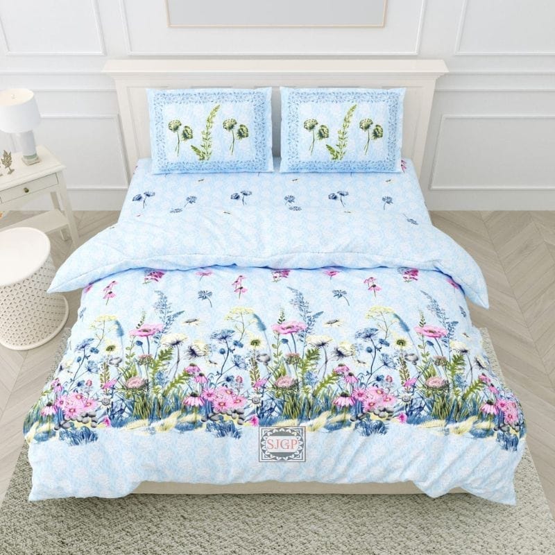 3001-Hometrade India-Standard King Size (90*108 Inches) Double Bedsheet With 2 Pillow Cover-RJ-14-Jaipur lining-3253